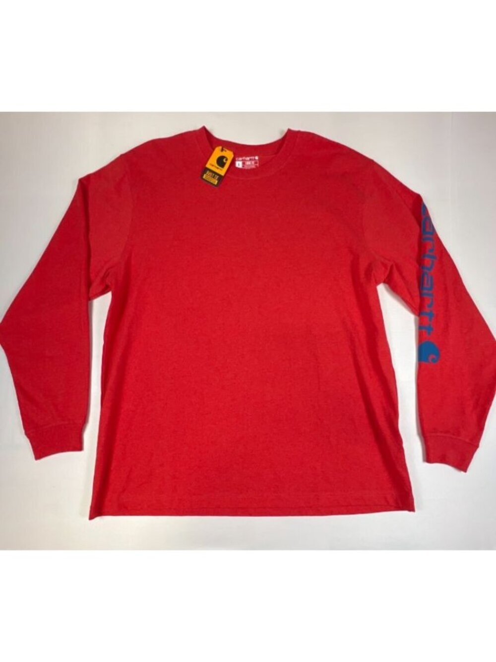 Carhartt Shirt Mens Large Red K231 Workwear Sleeve Logo Long Sleeve Crew NWT